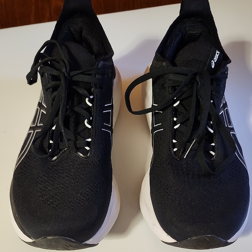 ASICS Black and White Running Shoes